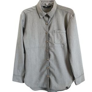 The North Face Women's Gray Long Sleeve Button Up Outdoor Shirt Size Small